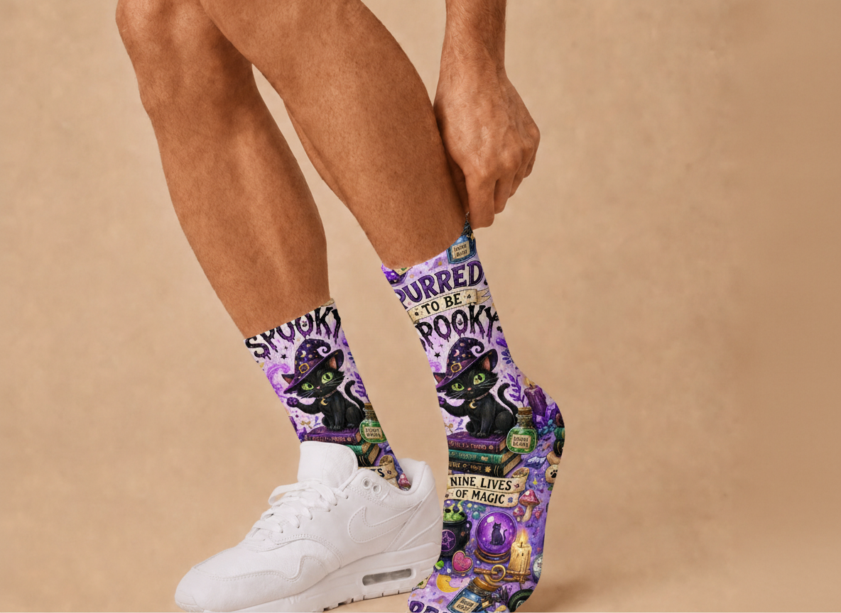 Mystical Purred To Be Spooky socks