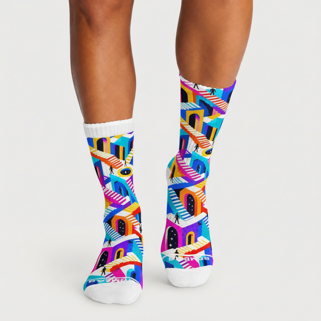 Illusion Staircase Labyrinth socks