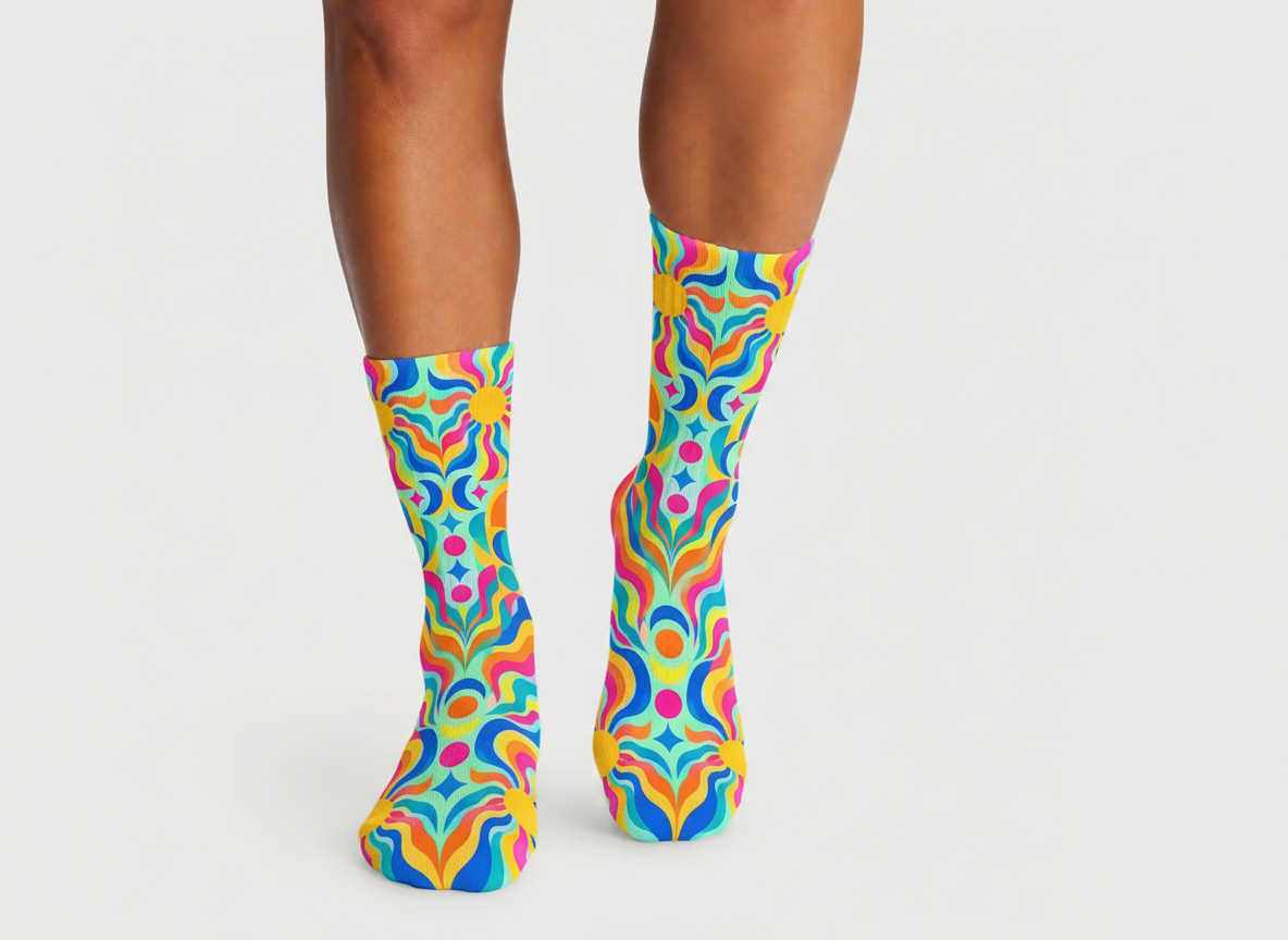 Psychedelic Sunwave socks