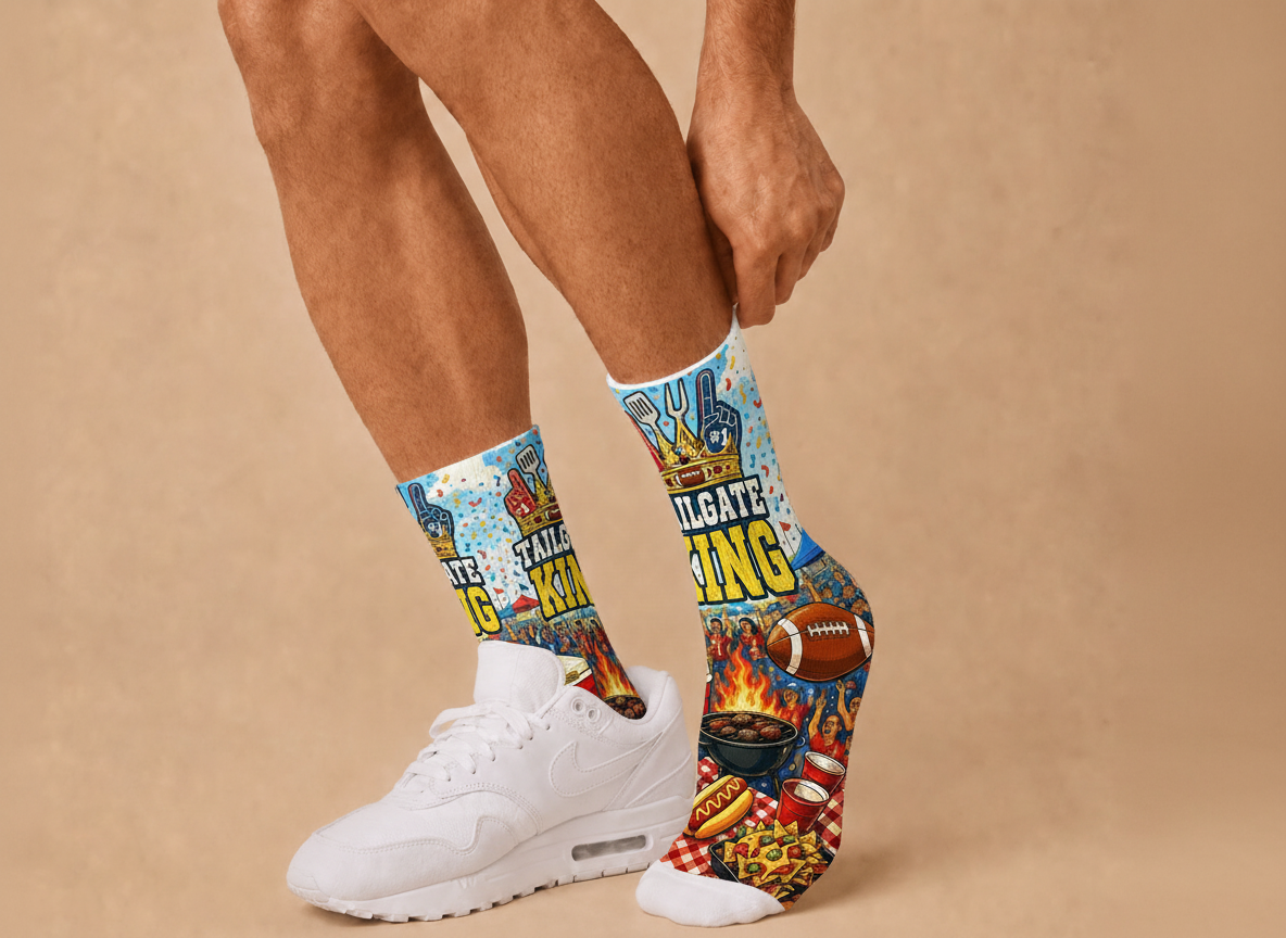 Gameday Tailgate King socks