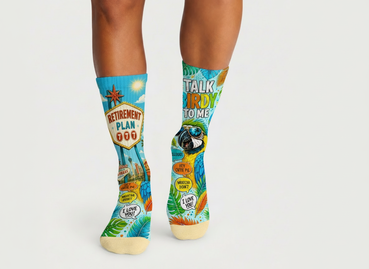 Pets Talk Birdy To Me Man socks