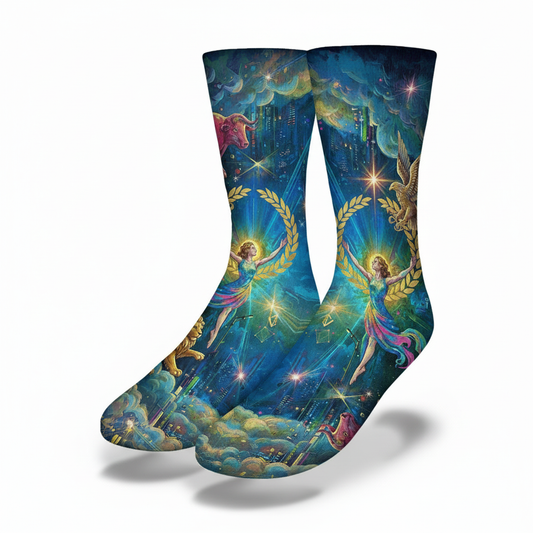 Tarot Card The World socks