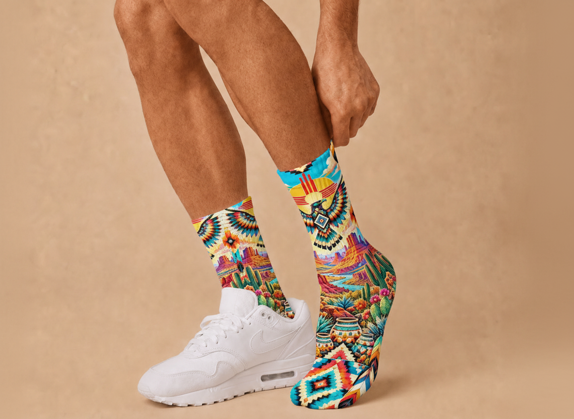 Southwestern Thunderbird Desert socks