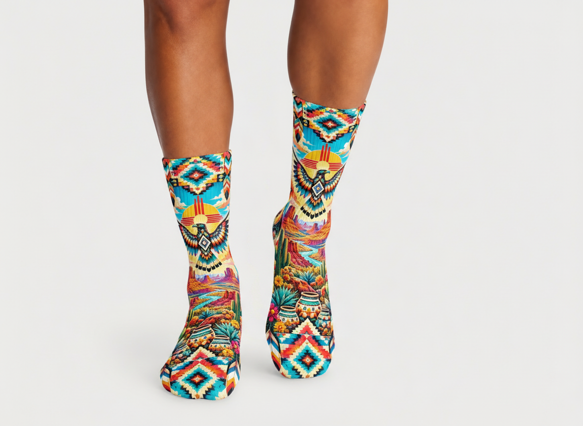 Southwestern Thunderbird Desert socks