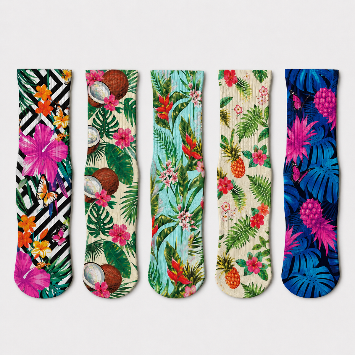 Tropical Crew Socks (5 Pairs)