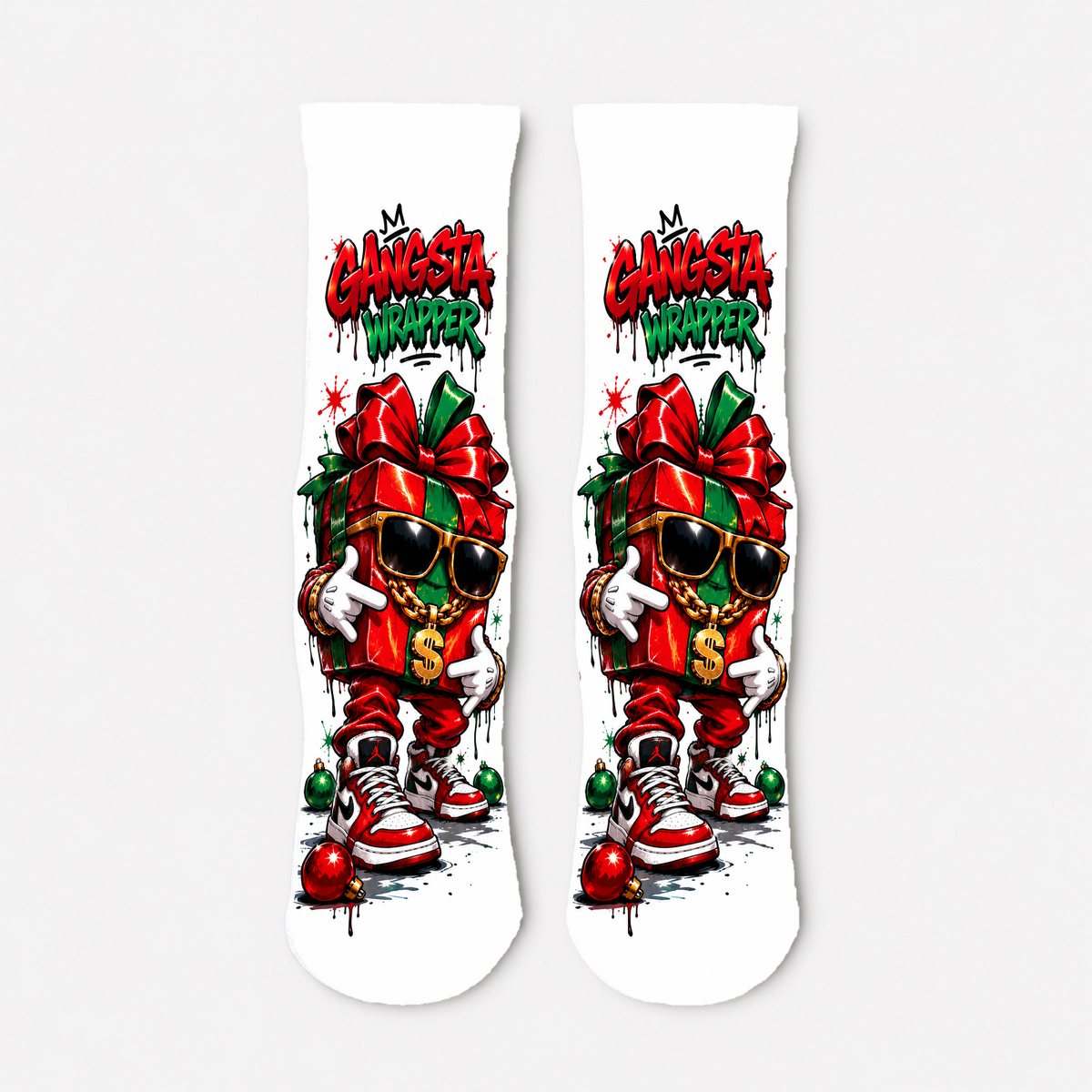 Christmas 10 Gangsta Wrapper Gift Box socks