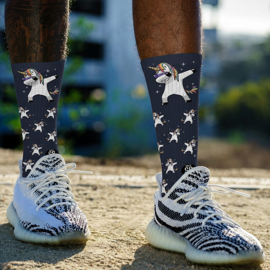 Unicorn Dab Crew Socks