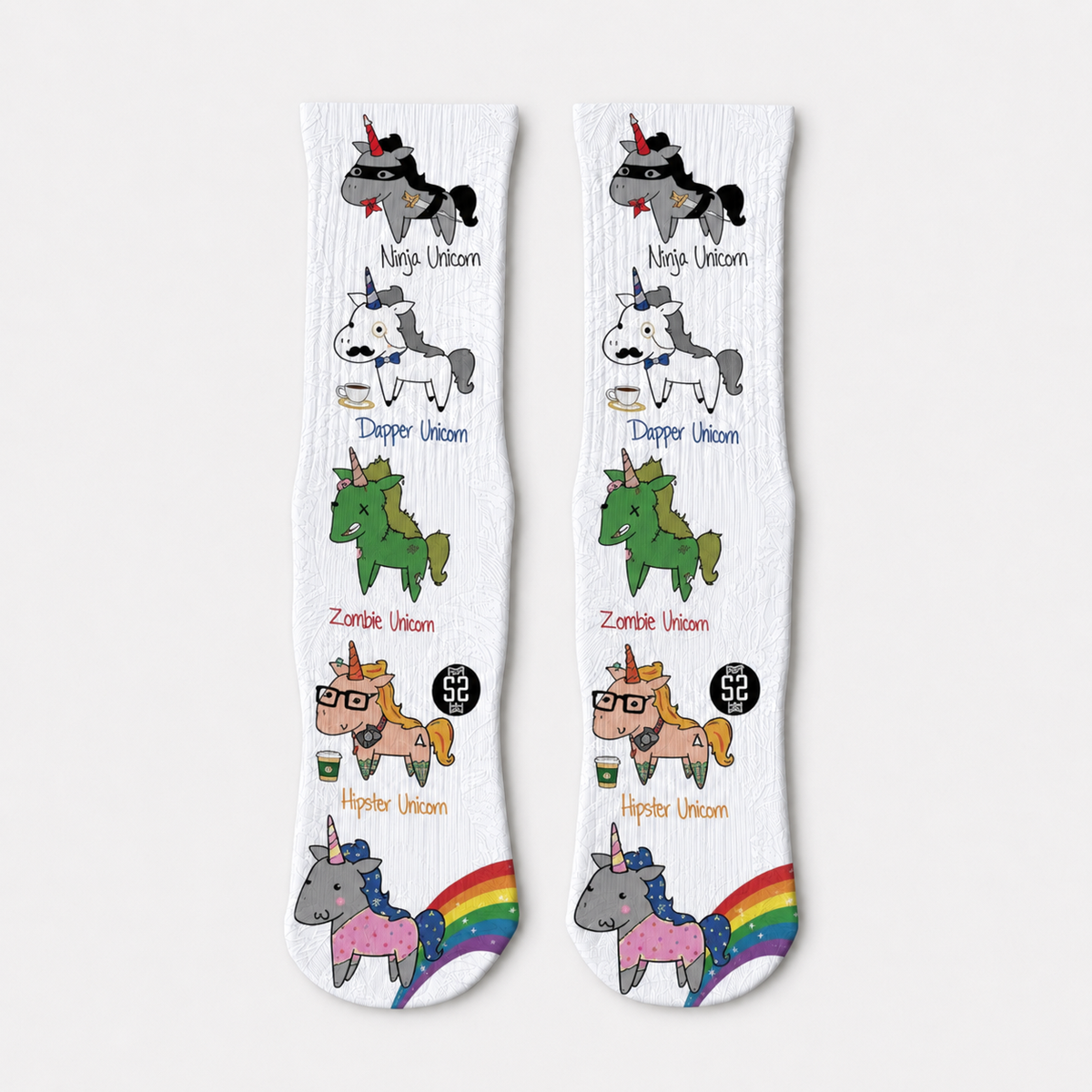 Funny Unicorn Crew Socks