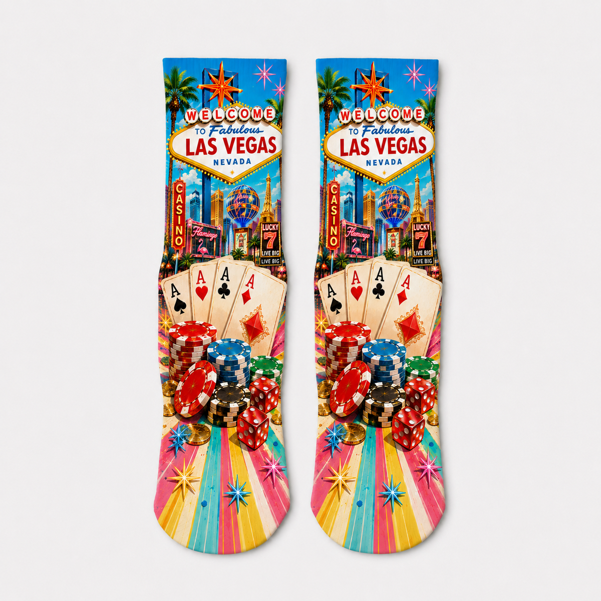 Vegas Welcome Sign socks