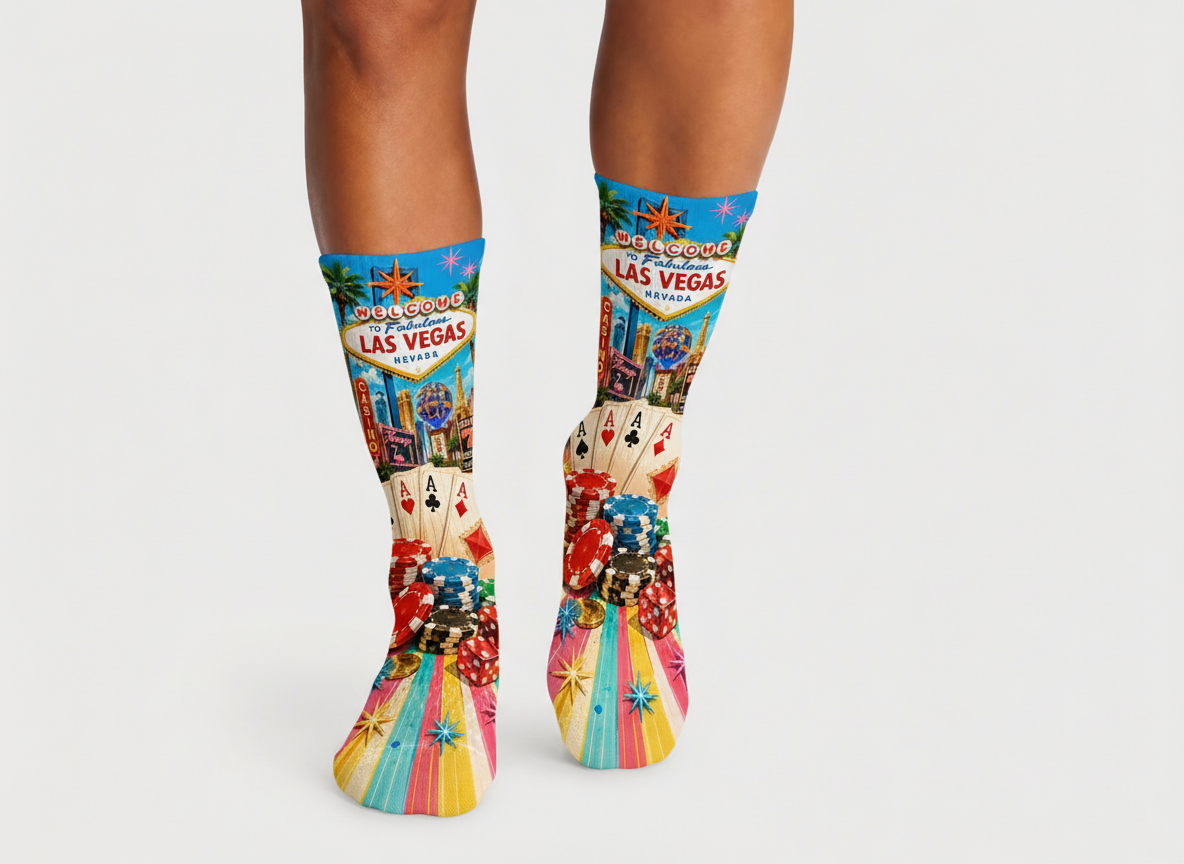 Vegas Welcome Sign socks