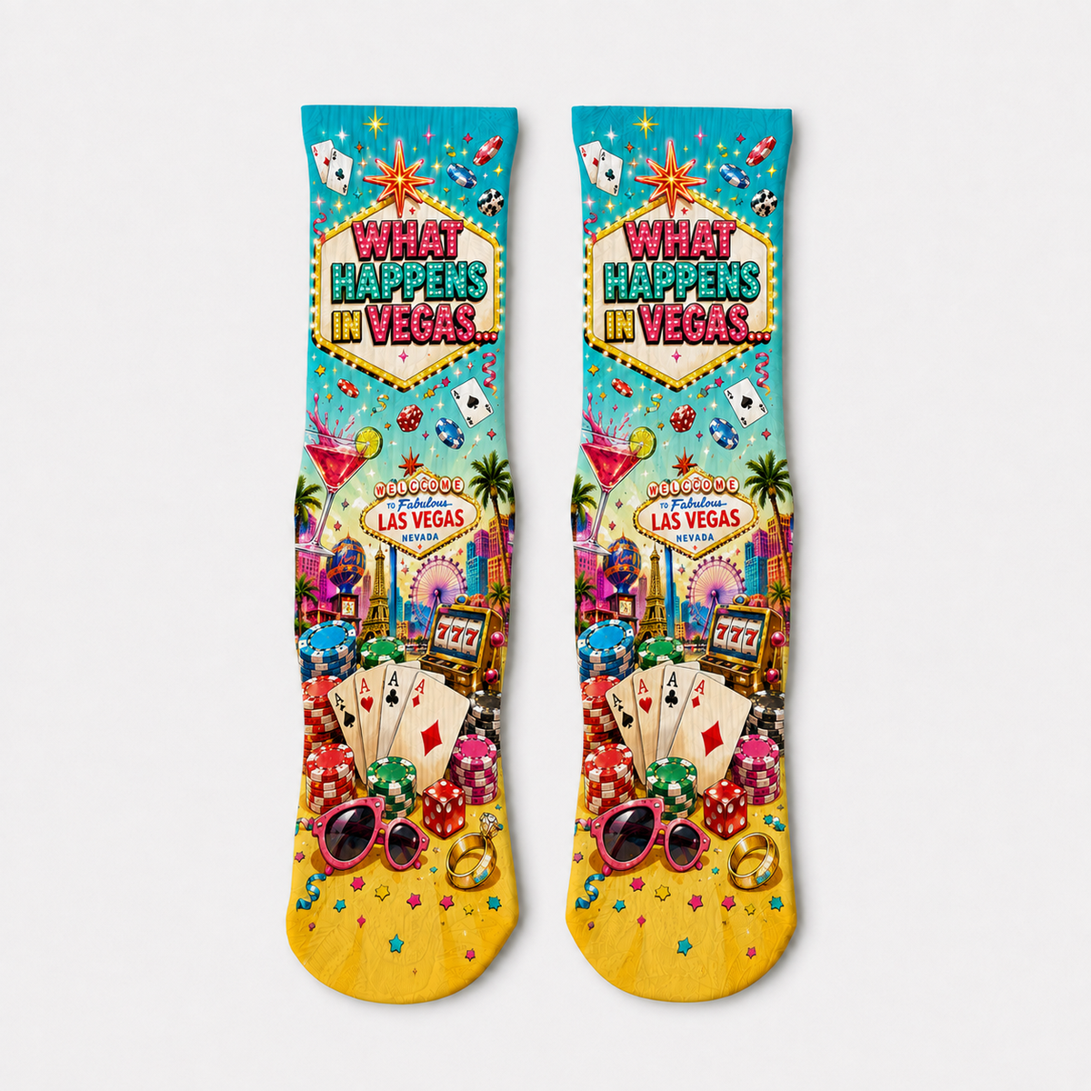 Vegas What Happens Party socks