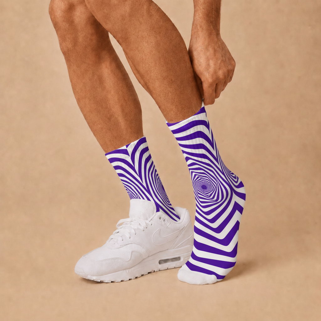 Illusion Violet Vortexes socks