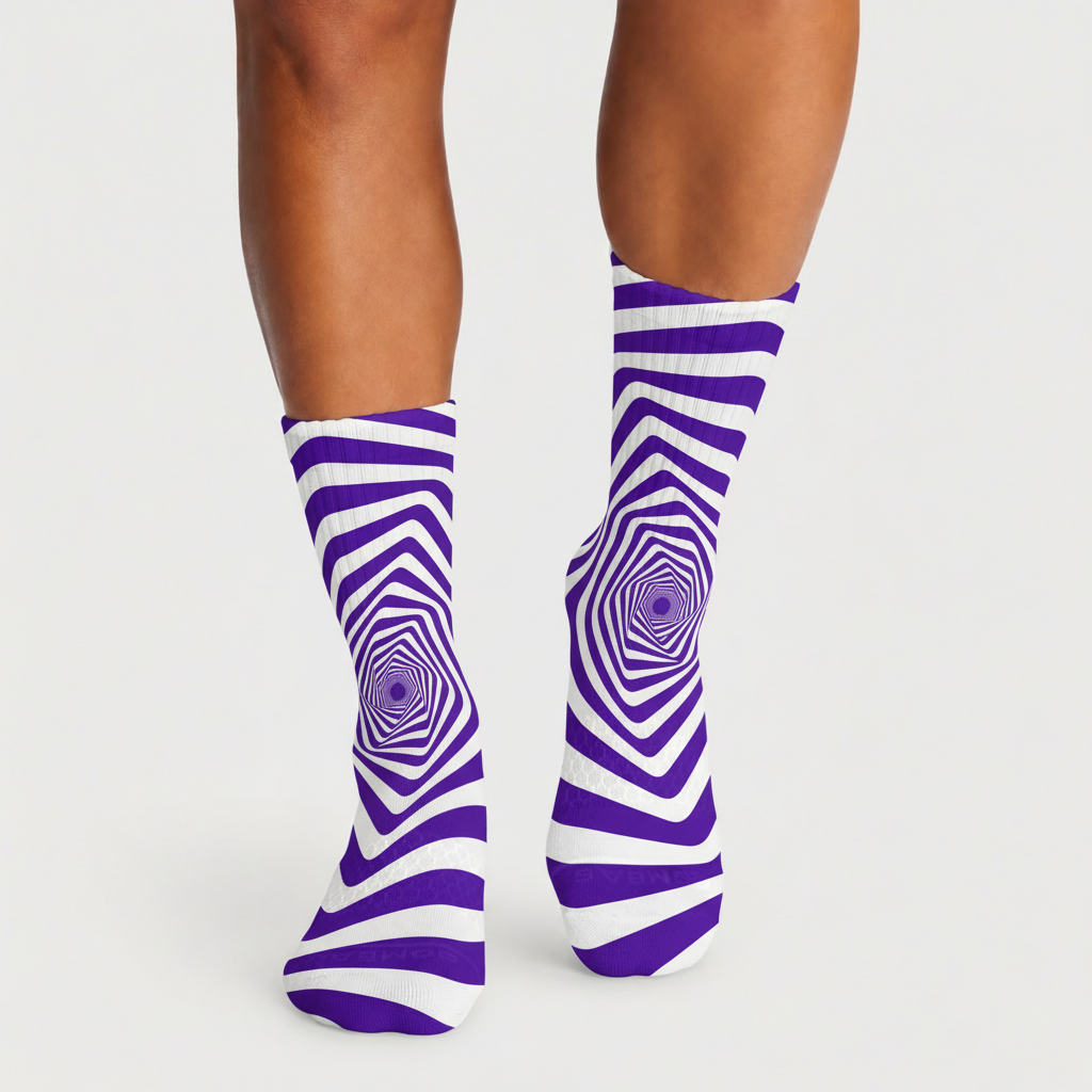 Illusion Violet Vortexes socks