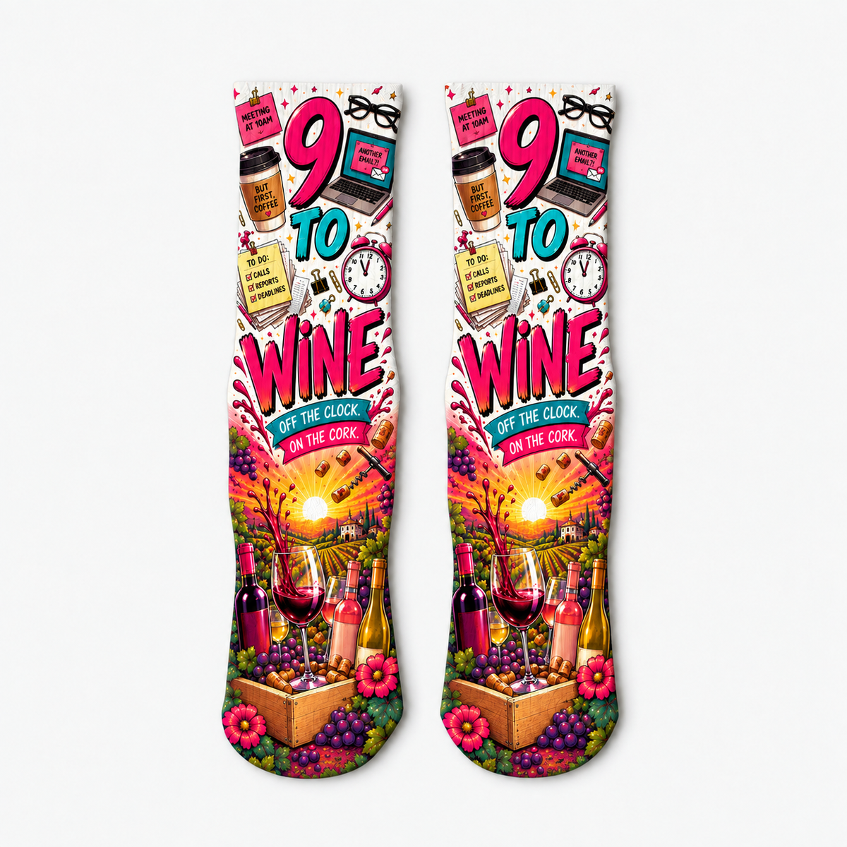 Wine a Little, Laugh a Lot socks