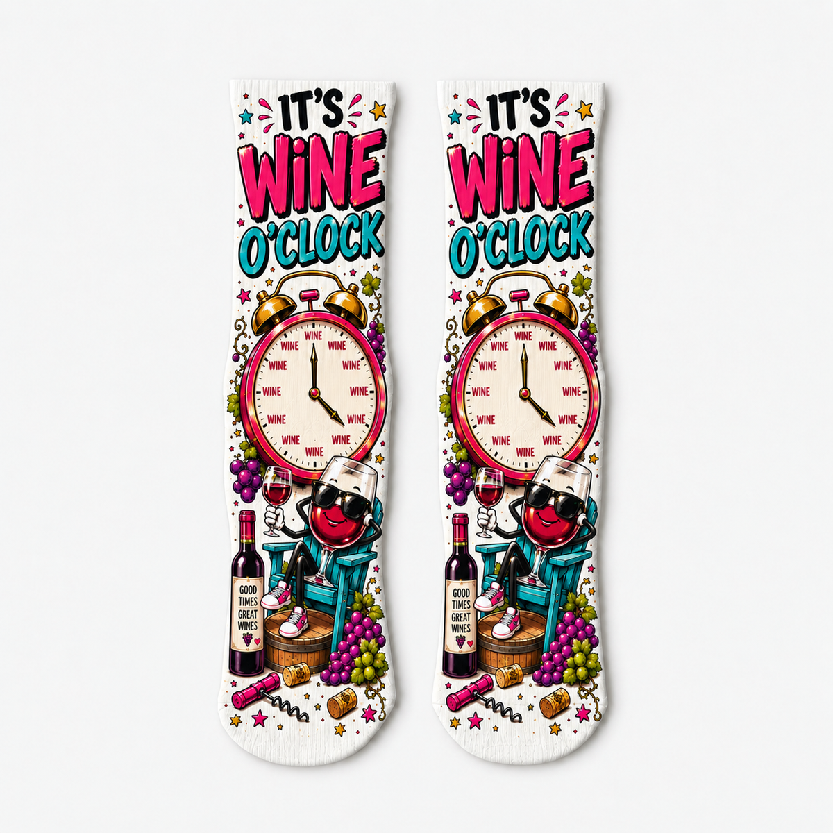 Wine It´s Wine O´clock socks