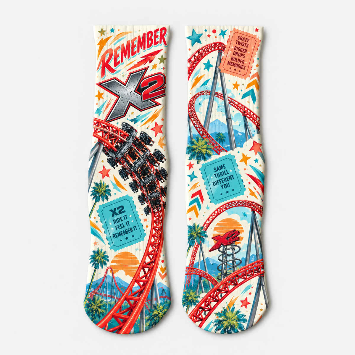 X2 Roller Coaster Remember socks