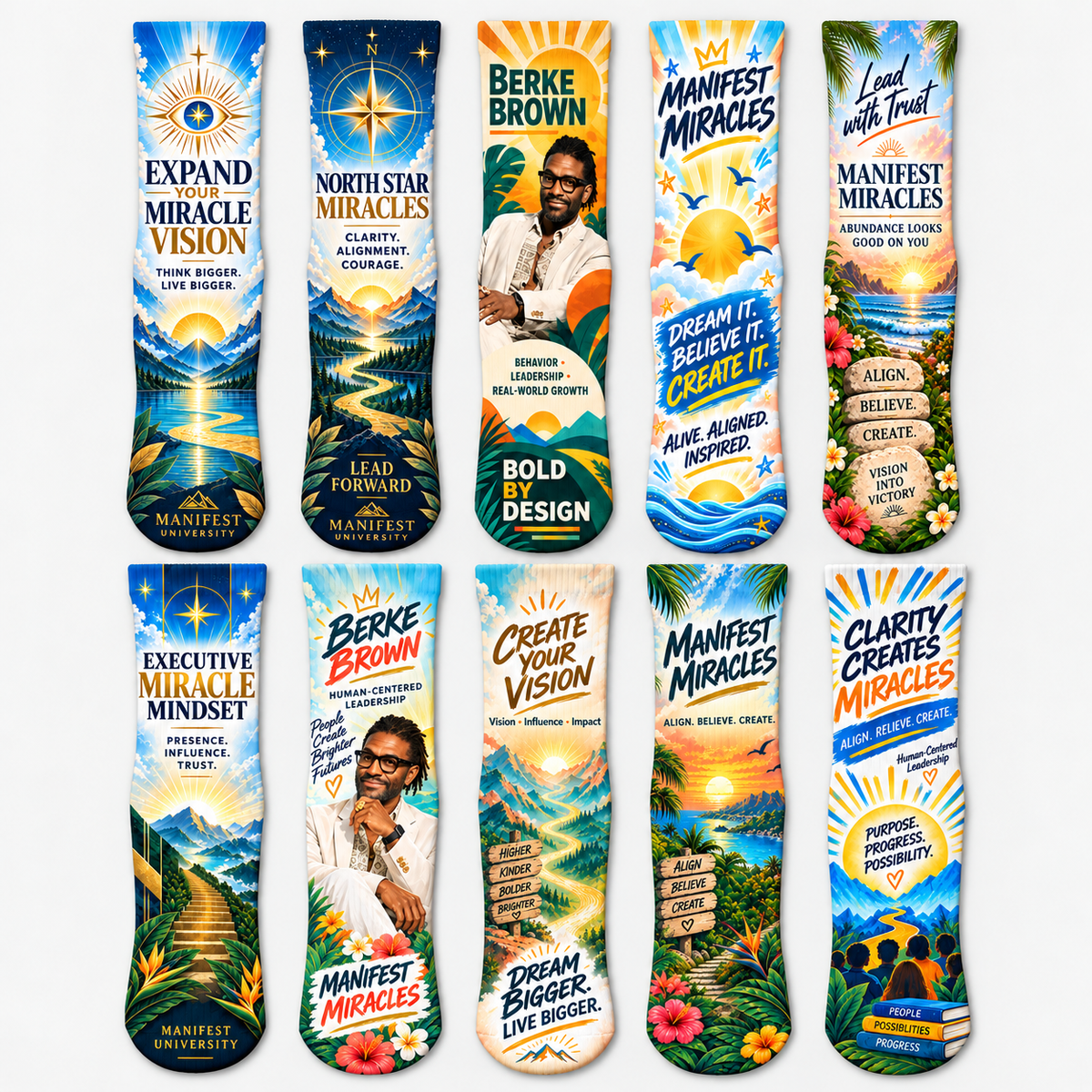 Manifest University Visionary Miracle Mindset- 10 pack Socks