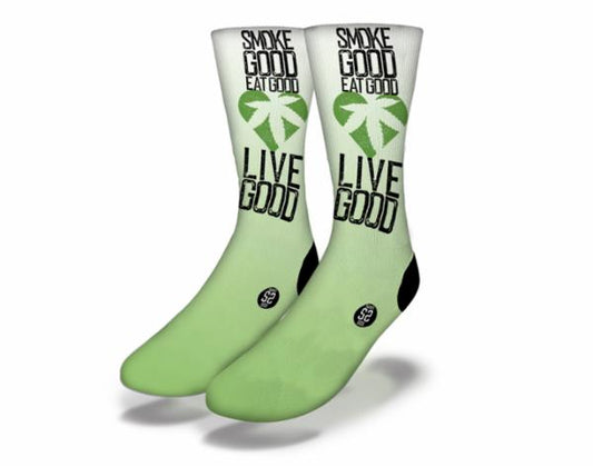 SMOKE GOOD EAT GOOD LIVE GOOD Funny Weed Socks