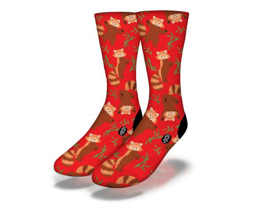 PANDA BAM-BOO Fun Animal Socks (red)