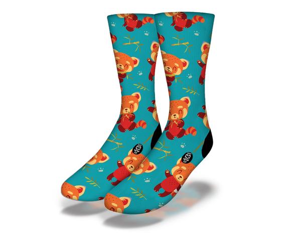 RED PANDA-STIC Fun Animal Socks