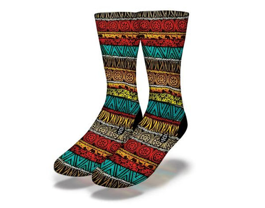 TIGER IN THE BUSH African Tribal Pattern Socks