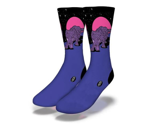 CHEETAH MOONLIGHT HUNTER Fun Animal Socks