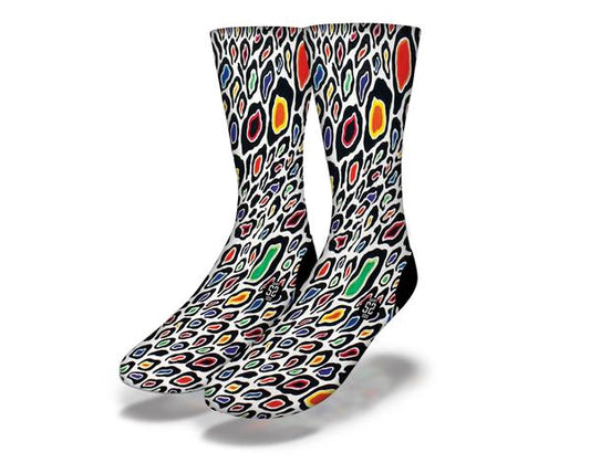 TECHNICOLOR PEACOCK Fun Animal Print Socks