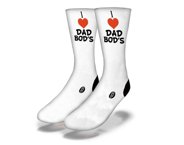 I HEART DAD BODS Funny Dad Bod Socks