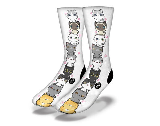 MEME KITTY TOTEM POLE Cute Cat Socks