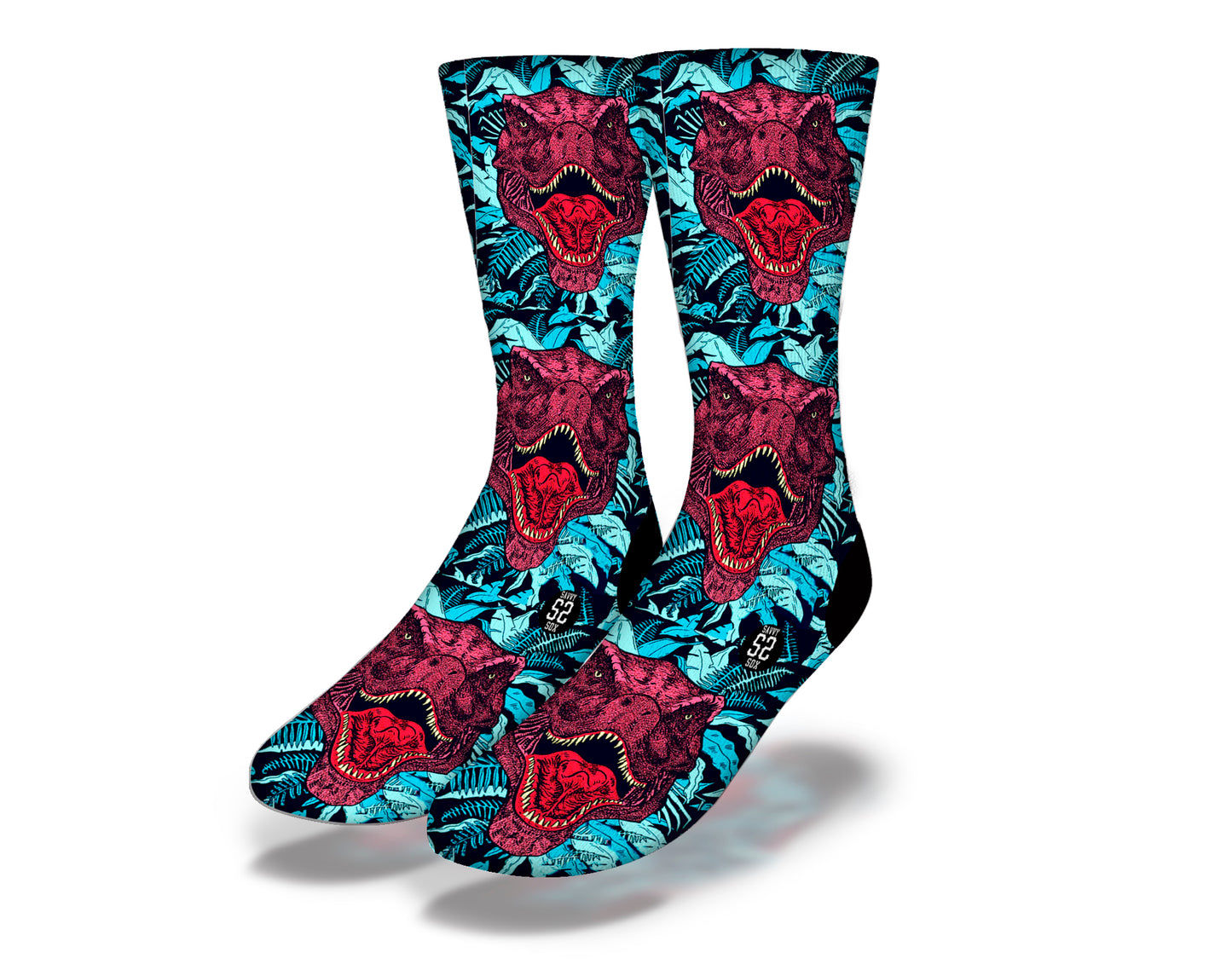 RAWR-SOME T-REX FACES Fun Dinosaur Socks