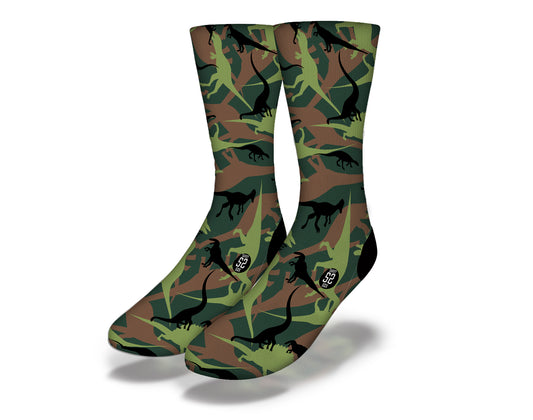 DINO CAMO Fun Dinosaur Socks