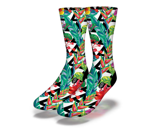 TECHNICOLOR TROPICAL BIRDS OF PARADISE Fun Flower Socks