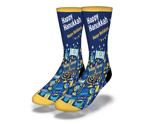 HAPPY HANUKKAH Happy Holidays Fun Hanukkah Socks