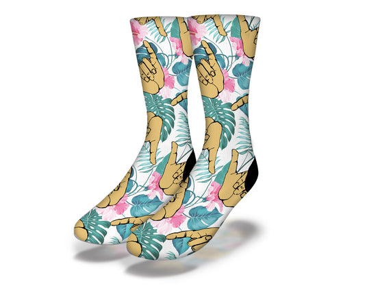 HANG LOOSE TROPICAL Fun Surfing Socks