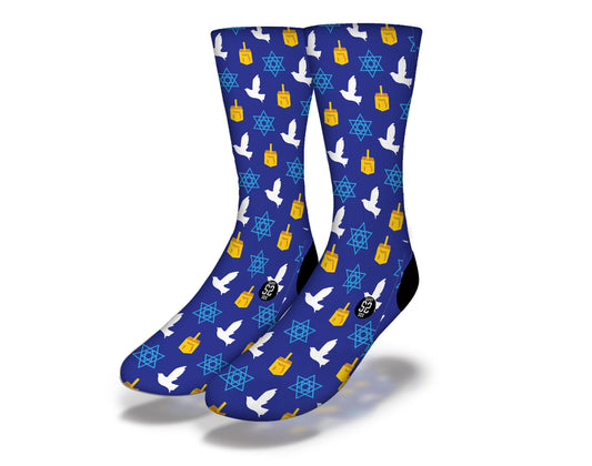 FESTIVE HANUKKAH BLUES Fun Hanukkah Socks