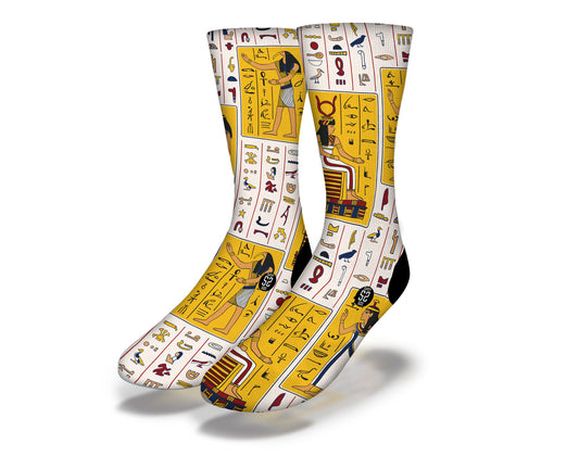 EGYPTIAN GODS HIEROGLYPHICS Fun World Socks
