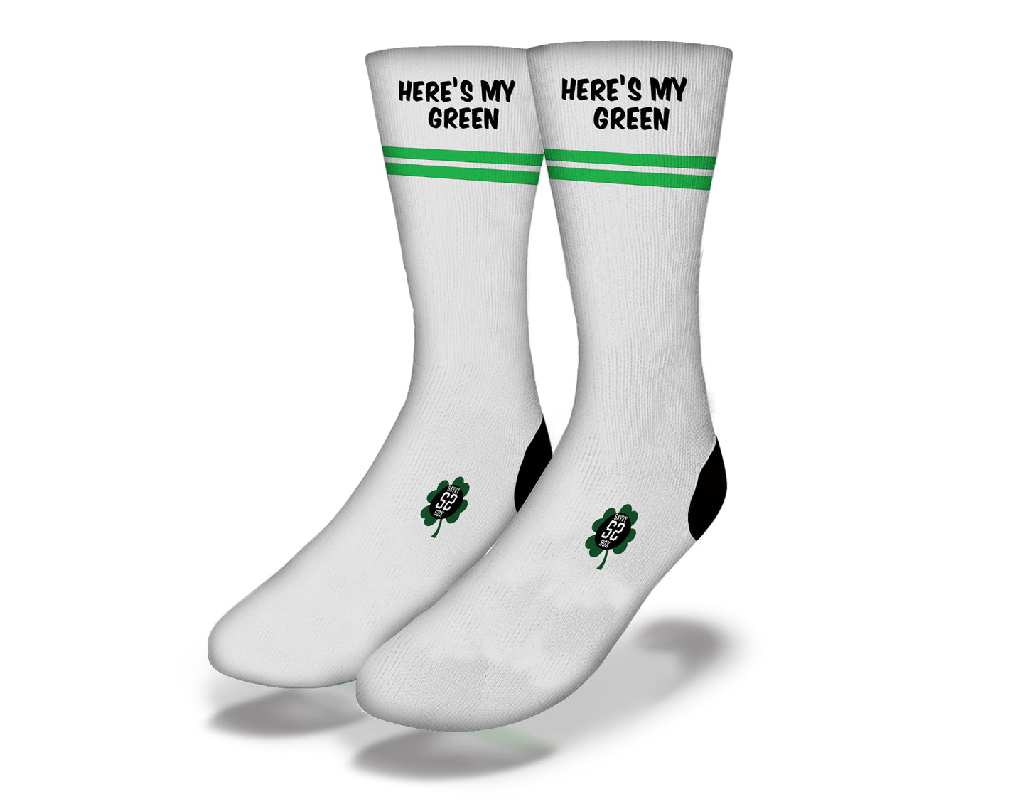 "HERE'S MY GREEN!" Funny St Patrick's Day Socks
