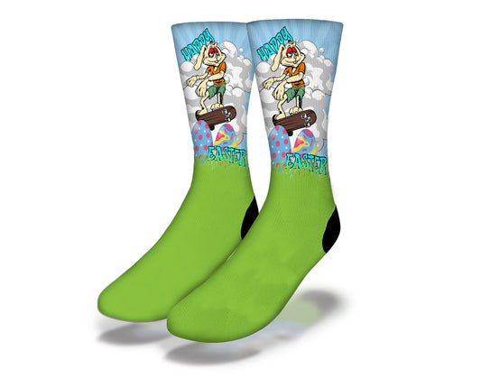 STONER SKATEBOARDING BUNNY Fun Easter Socks