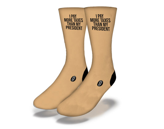 I Pay More Taxes Socks Brown