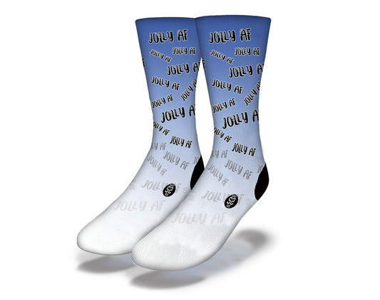 JOLLY AF (Blue) Funny Christmas Socks