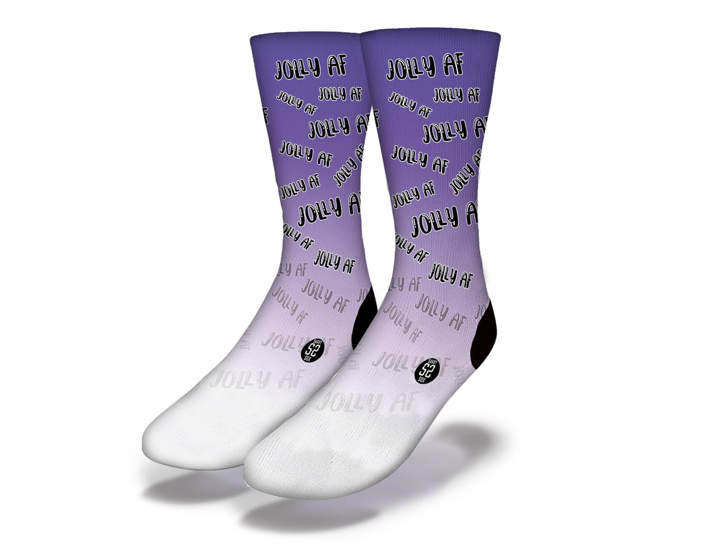 JOLLY AF (Purple) Funny Christmas Socks