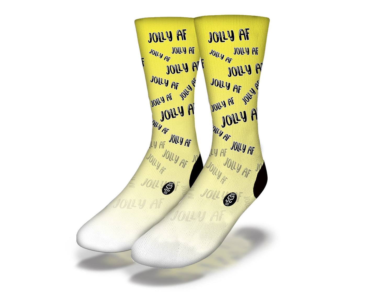 JOLLY AF (Yellow) Funny Christmas Socks