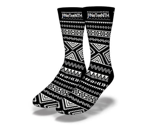 JUNETEENTH BLACK & WHITE MARTIN PATTERN Socks