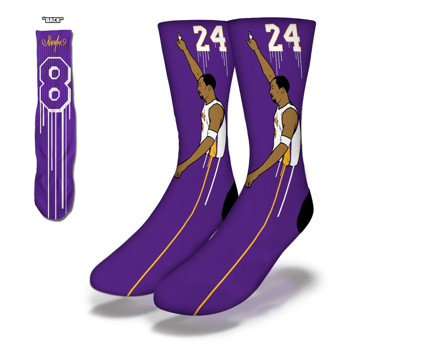 BLACK MAMBA OUT Fun Basketball Socks (Purple)