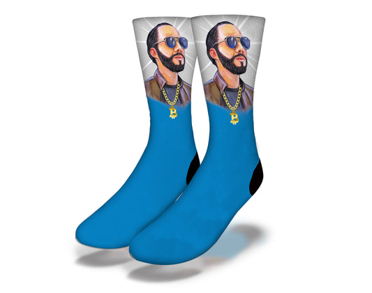 PRESIDENT NAYIB BITCOIN CHAIN Fun Crypto Socks