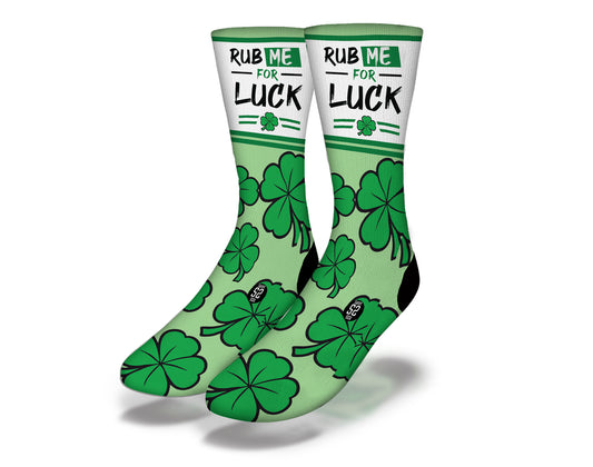 "RUB ME FOR LUCK" Funny St Patrick's Day Socks