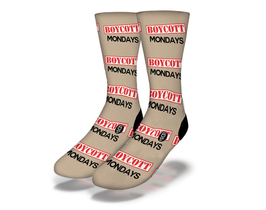 Boycott Mondays Socks Brown
