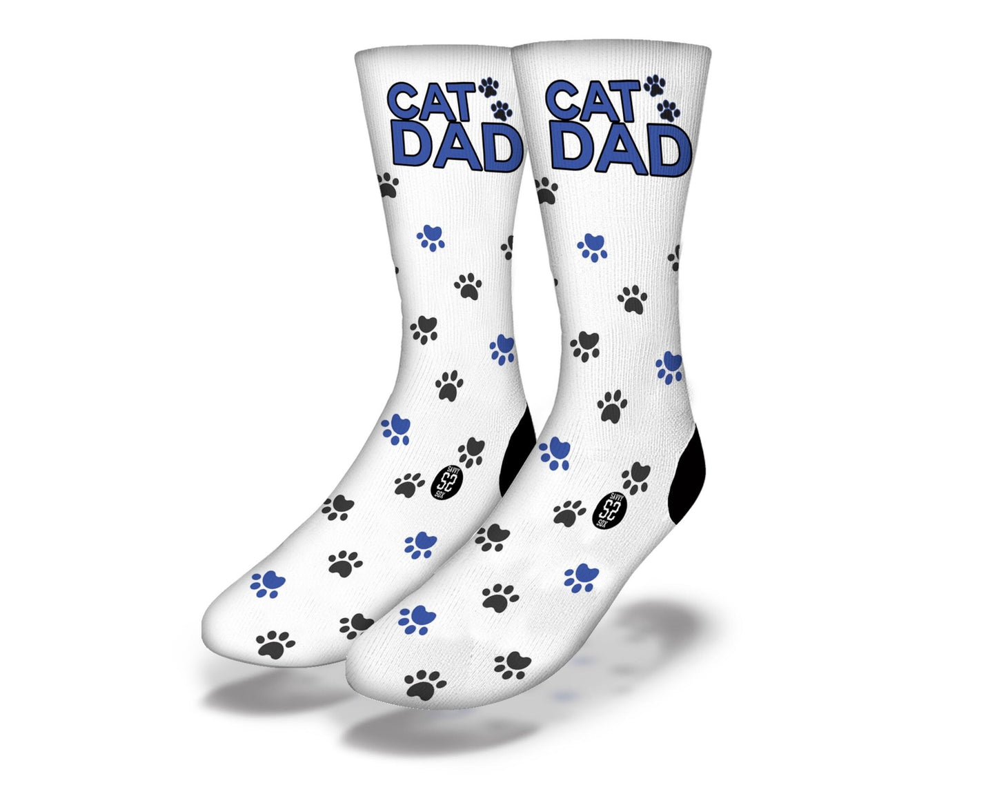 CAT DAD Cute Paw Print Animal Socks