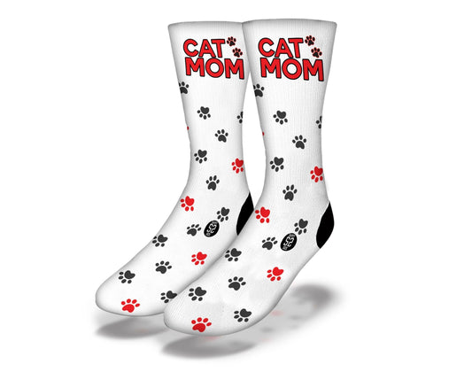 CAT MOM Cute Paw Print Animal Socks