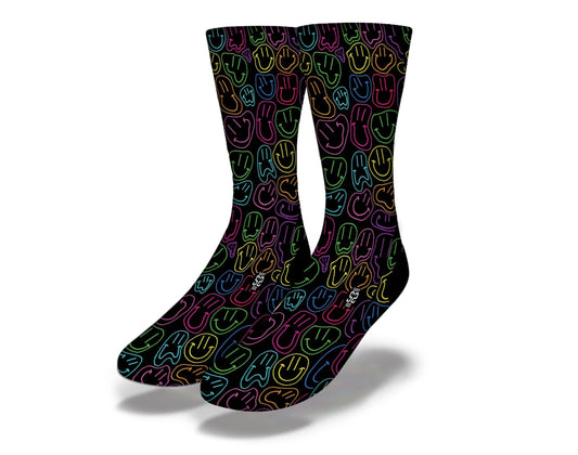 Neon Smiley Socks